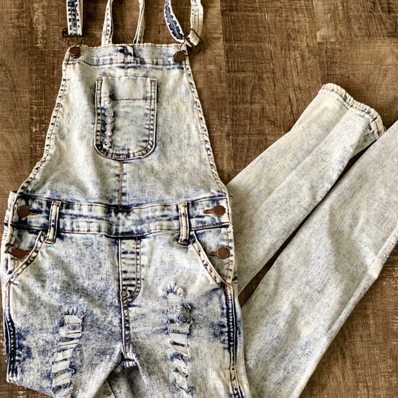 A pair of distressed denim Overalls! - Picture 2 of 3